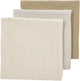 Meyco Baby Uni vorgewaschene hydrophile Tücher – 3er-Pack – vorgewaschene hydrophile Tücher – weiches Sand-Greige-Taupe – 70 x 70 cm