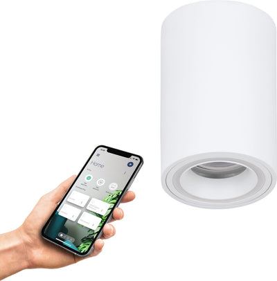 Eglo connect.z carosso-z smarte Aufbauleuchte – GU10 – 9,5 cm – weiß – verstellbares RGB-Weißlicht – dimmbar – ZigBee