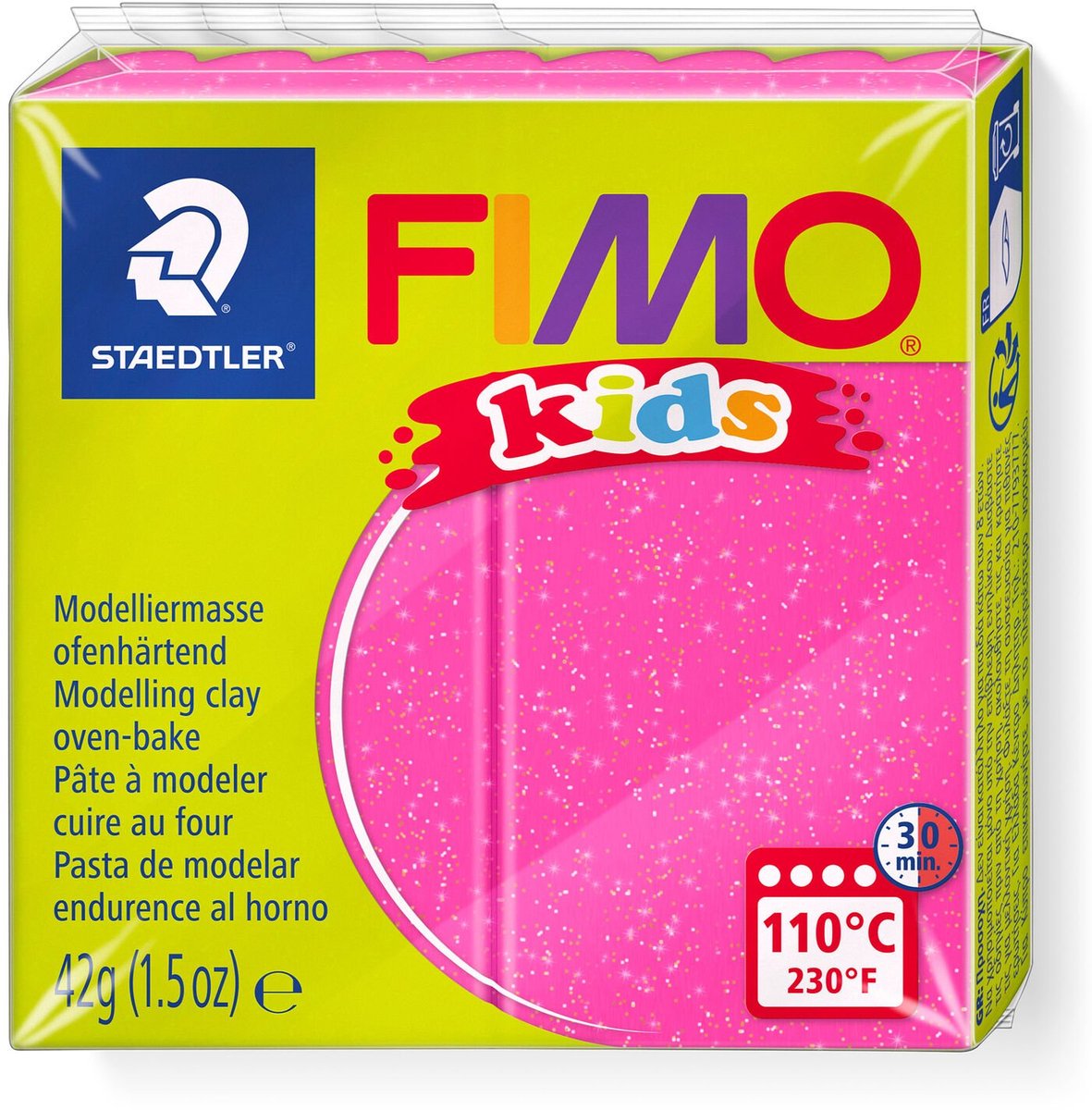 Fimo Kids Modelliermasse 42 g Glitzer rosa