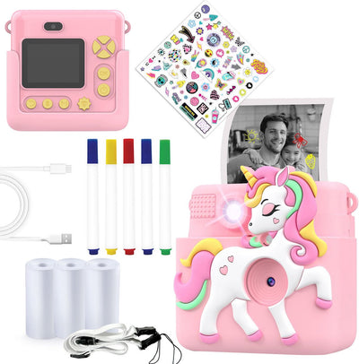 Denver Kinderkamera Full HD mit Drucker – Selfie-Kamera – 20 MP – Digitalkamera Kinder – Foto – Video – Spiele – kpc1363 rosa