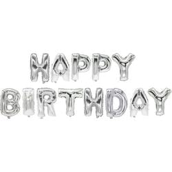 Ballon Papastar Happy Birthday Haustier Folie Silber