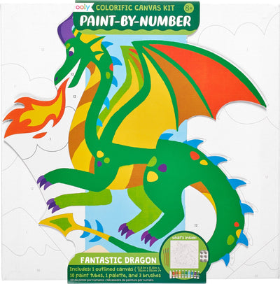Ooly farbige Leinwandfarbe mit Zahlenset, fantastischer Drache