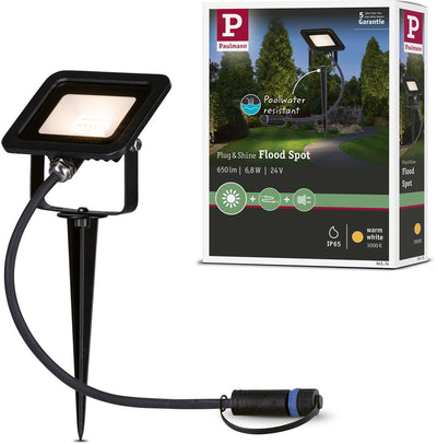 Paulmann Plug Shine LED Gartenstrahler Fluter Loose Spot IP65 3000K 6,8W Schwarz