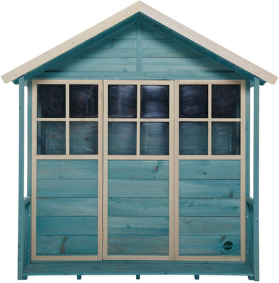 Pflaumen-Deckhaus-Spielhaus aus Holz