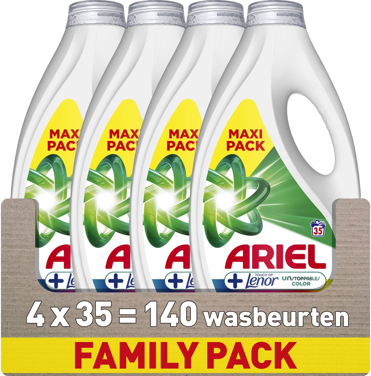 Ariel Waschmittel +Touch of Lenor Unstoppables Color – 4 x 35 Wäschen