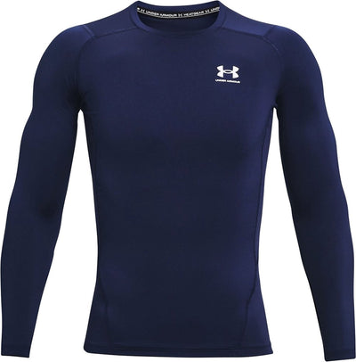 Under Armour UA HG Armour Comp LS-Blu Herren-Sportshirt – Midnight Navy – Weiß