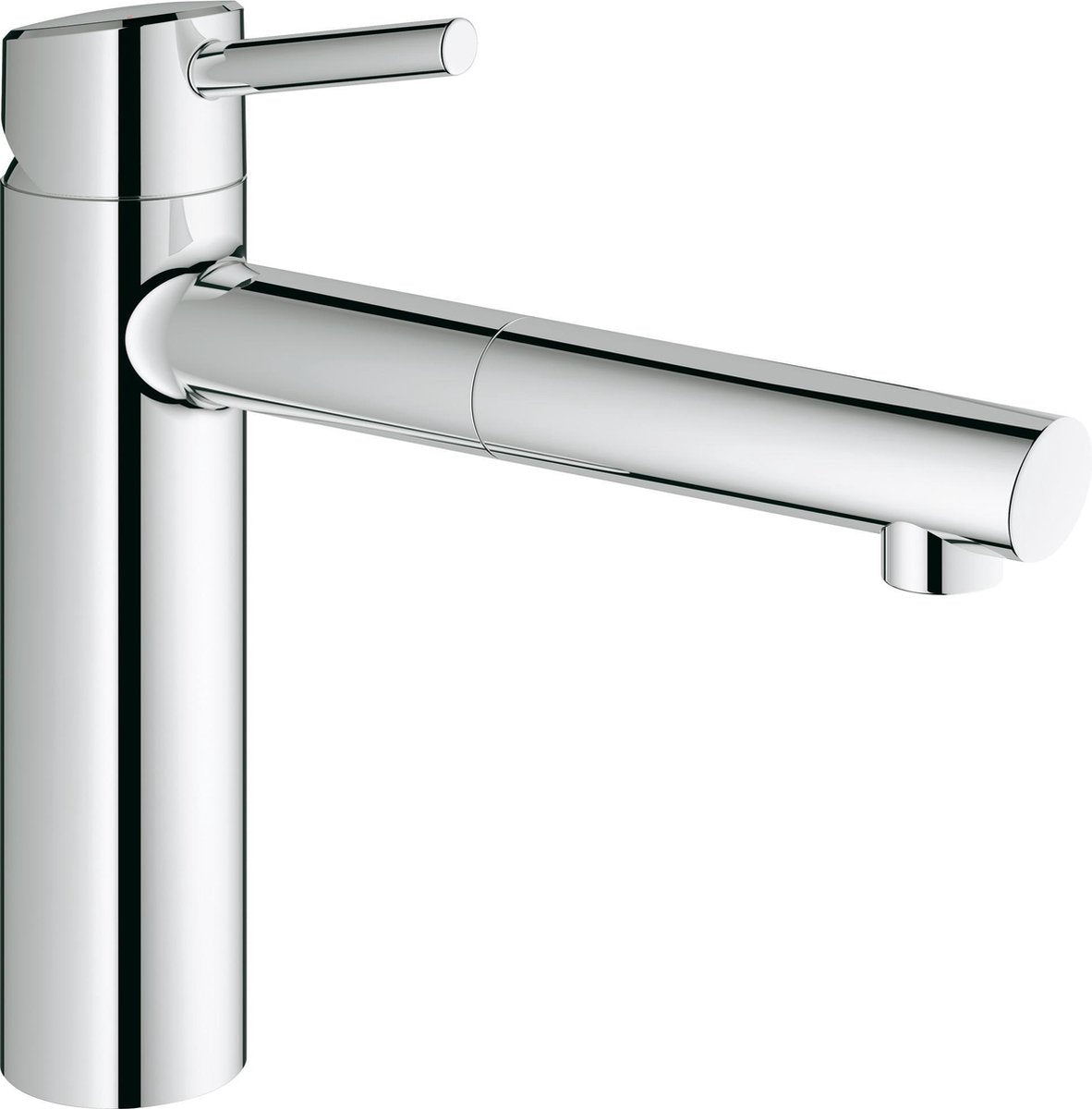 Grohe Concetto Küchenarmatur – mittlerer Auslauf – mit ausziehbarer Handbrause – 1 Strahlstufe – Chrom
