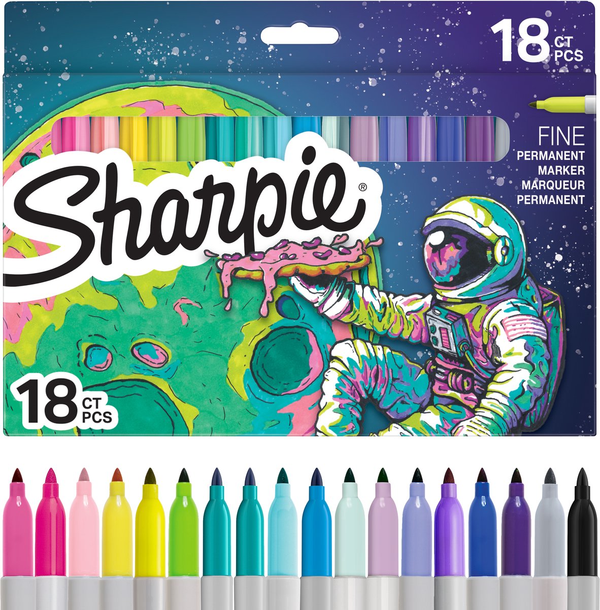 Sharpie Permanent Marker Pens Farbset | Malstifte in limitierter Auflage | feiner Punkt | verschiedene Farben | 18 Stück
