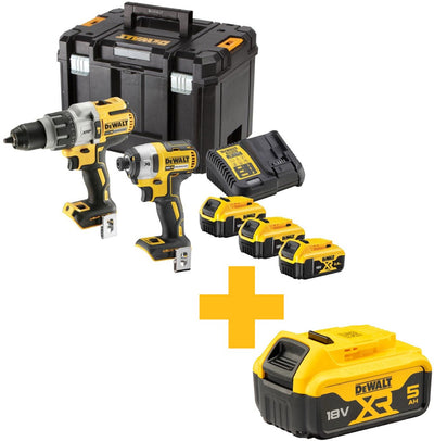 Dewalt dck276p3t | Kombinationsset | XRP-Schrauben-Schlagbohrmaschine DCD996 + Schlagschrauber DCF887 | 18v xr | bürstenlos | 3x5,0ah | in tstak - dck276p3t-qw