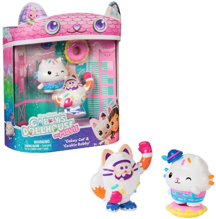 Gabbys Puppenhaus Der Film Speel Figur Set mit 2 Katjes Cakey Cookie Bobby