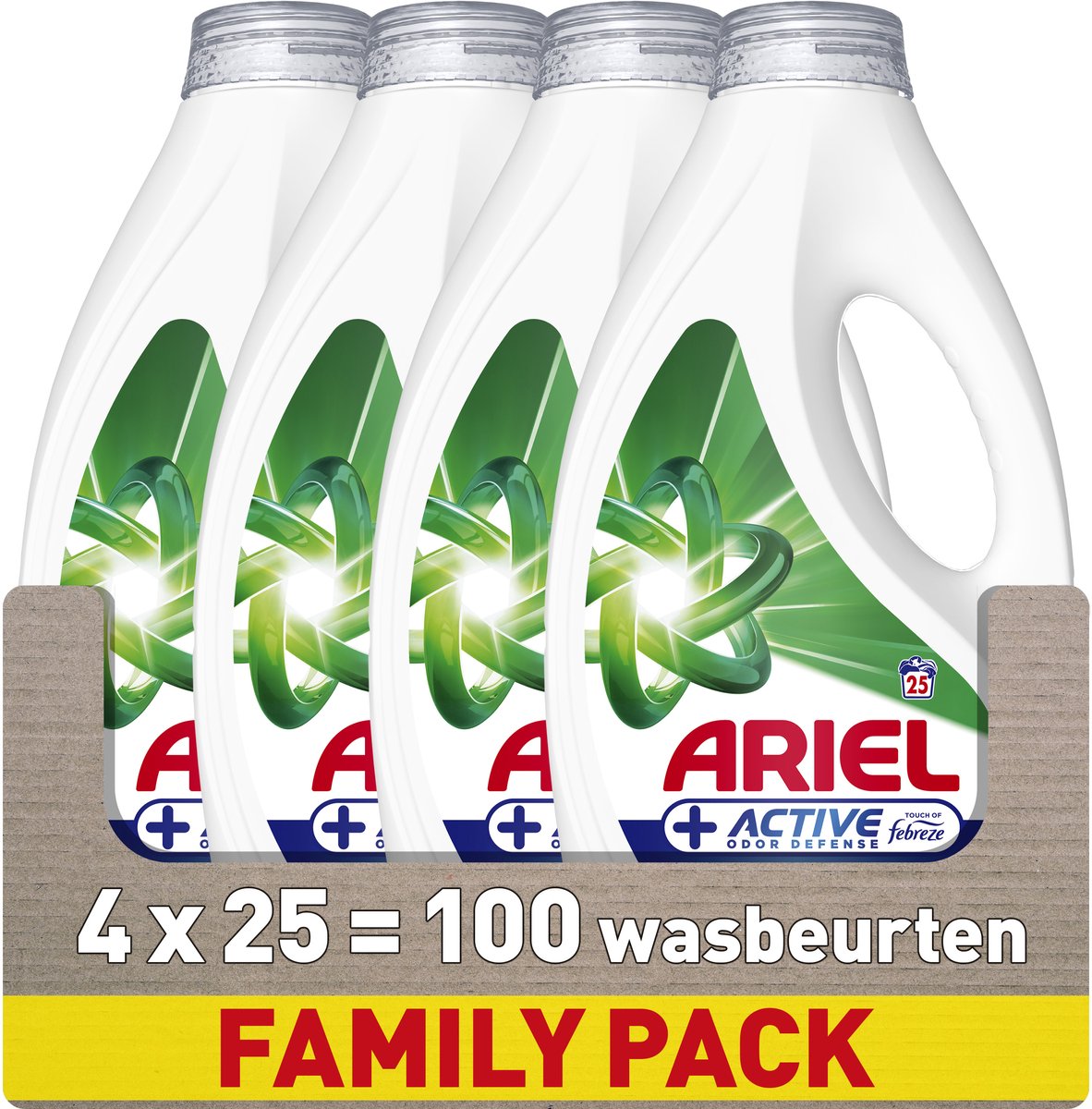Ariel Flüssigwaschmittel + aktiver Geruchsschutz – 4 x 25 Wäschen