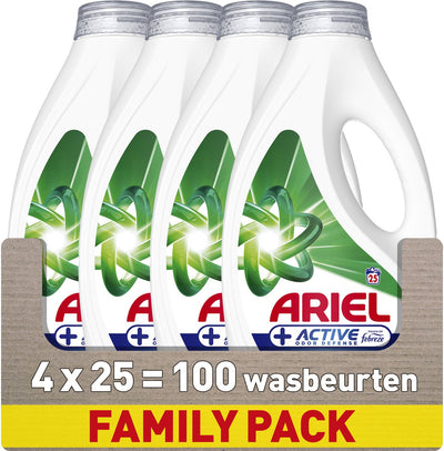 Ariel Flüssigwaschmittel + aktiver Geruchsschutz – 4 x 25 Wäschen