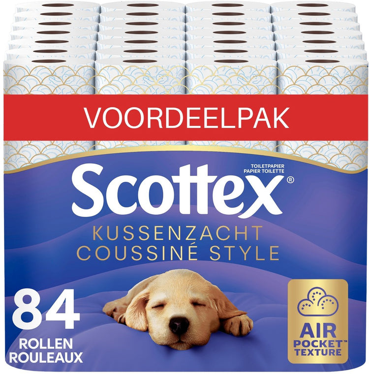 Scottex® Toilettenpapier – kuschelig weiches Design-Toilettenpapier – 84 Rollen – ultimativer Komfort – preiswerte Verpackung
