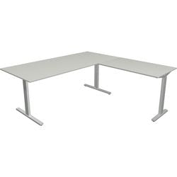 Kerkmann Schreibtisch 11023111 Form 2 hellgrau, silber
