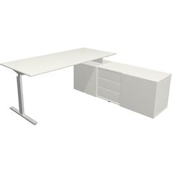 Kerkmann Schreibtisch 11026210 Form 2 weiß, silber
