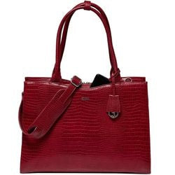 Laptoptasche Socha So-Midi-Kroko-Burgund Kunstleder Burgund