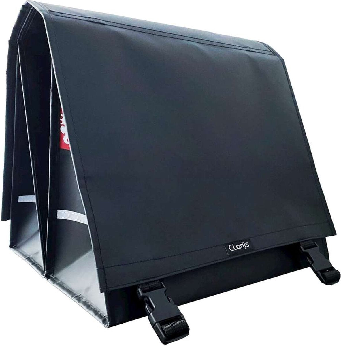 Clarijs Fahrradbeutel Doppel XL PVC 46L mit Pause Matt Schwarz