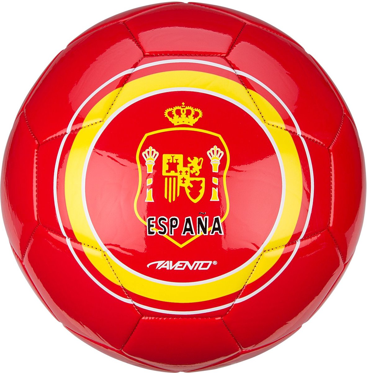 Avento Fußball glänzend - Weltfußball - rot gelb - Spanien - Größe 5 - ⌀ ca. 22 cm