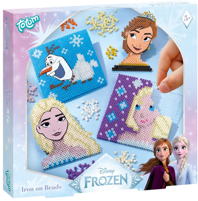 Totum Disney Frozen Bügelperlen Set Bastelpaket mit Anna und Elsa – Frozen Bastelspielzeug ab 5 Jahren – 2600+ Bügelperlen und 2 Ablagen