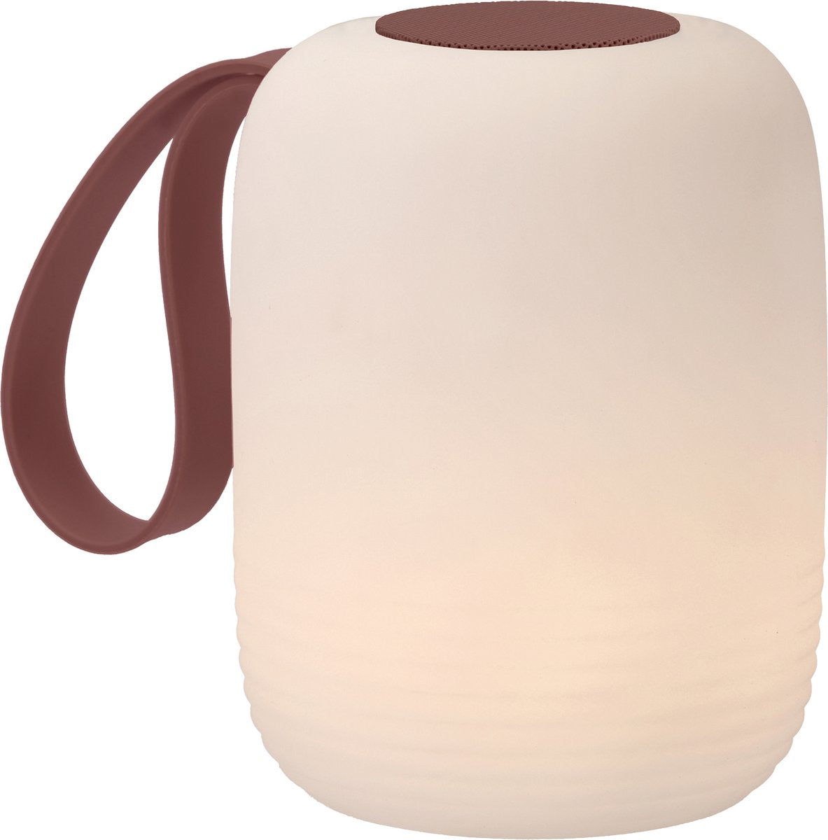Die Villa-Kollektion verfügt über eine LED-Lampe mit Lautsprecher, Durchmesser 12,5 x 15,5 cm, weiß-rot