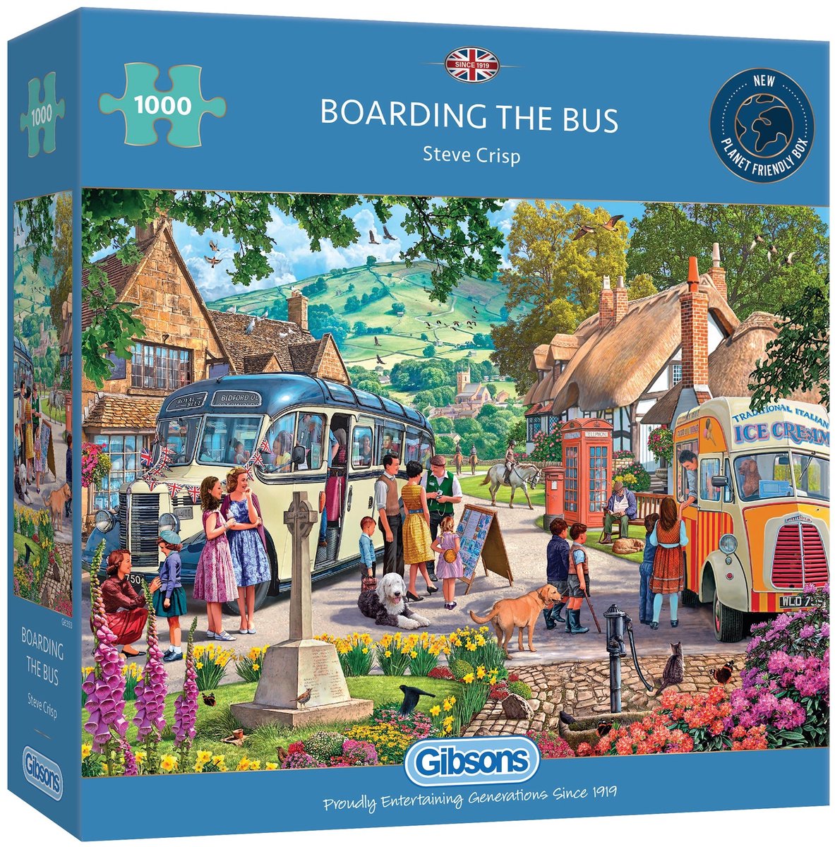Gibsons – Boarding the Bus (von Steve Crisp) – 1000 Teile 68×49cm (B×H) – Puzzle für Erwachsene