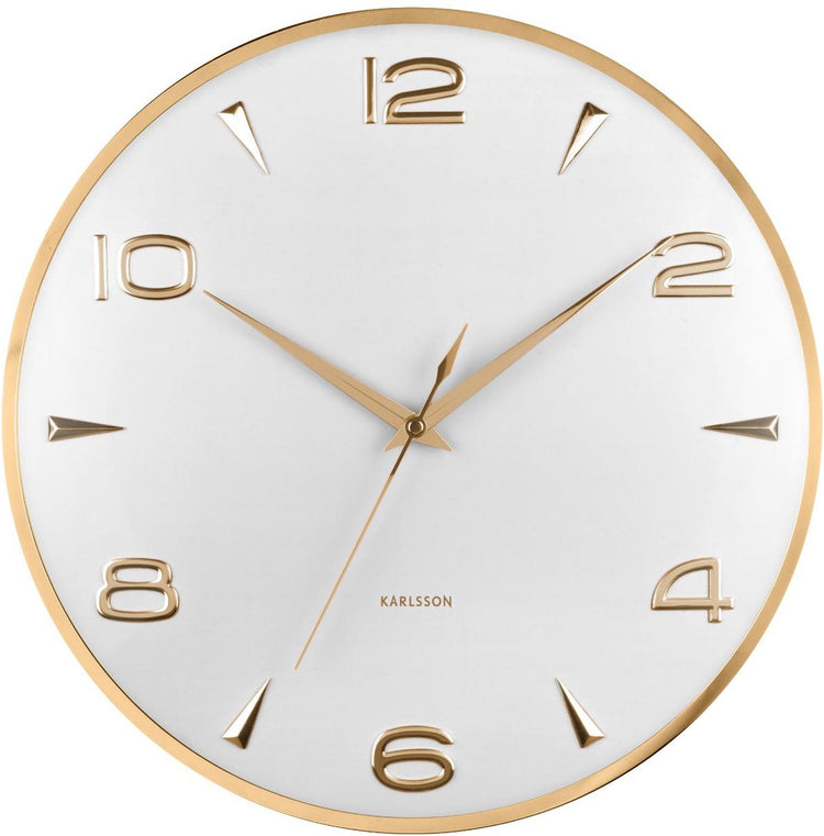 Karlsson Wanduhr Sienna Glow – Weiß – 40,6 x 5 x 40,6 cm – skandinavische Wanduhr