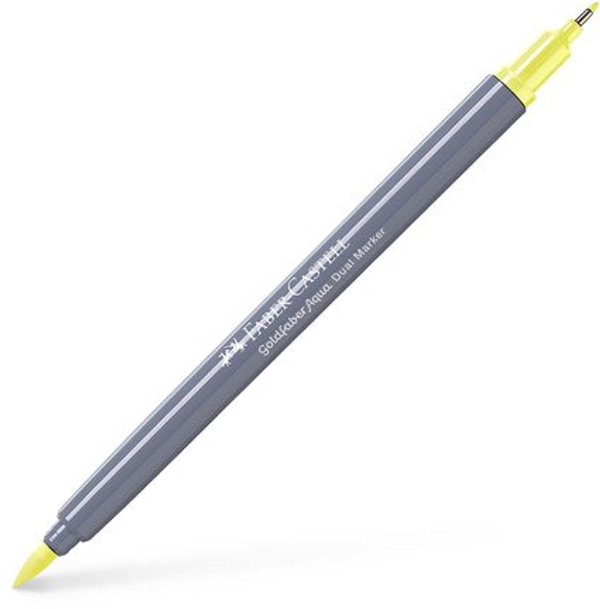 Faber-Castell – Duo-Aquarellmarker Goldfaber – hellgelb glänzend 104 – Pinsel 0,6 mm – FC-164604