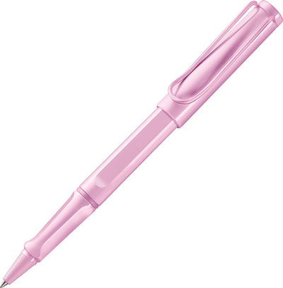 Lamy Tintenroller Safari Light Rose – zeitloser klassischer Stift mit ergonomischem Griff, Strichstärke m – Gehäuse aus robustem ASA-Kunststoff, mit Tintenrollermine M 63 in Schwarz
