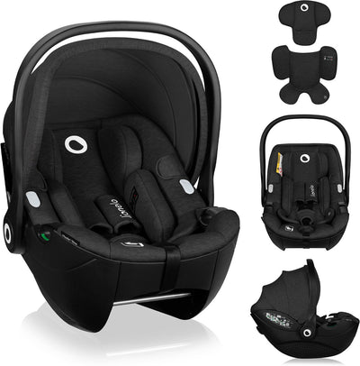 Lionelo Moxie i-Size – Autositz-Babytrage ab der Geburt – 40–87 cm – rückwärtsgerichtet (rwf) – Bambusstoff – Dri-Seat – leicht 4,3 kg – Isofix-kompatibel – Memory-Schaum – Magnetgurte – Sonnendach – verstellbare Kopfstütze