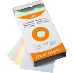 Karteikarten Exacompta 13851x Farbsortiment Papier