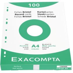 Karteikarten Exacompta 13666e, weißes Papier