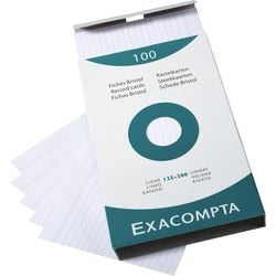Karteikarten Exacompta 13803x, weißes Papier