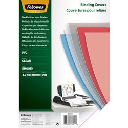 Packung 100 Einbanddeckel transparent 5376102 Fellowes PVC A4