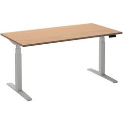 Sitz-Steh-Schreibtisch Ceha ade2plhl128q9016be Buche Melamin, Metall