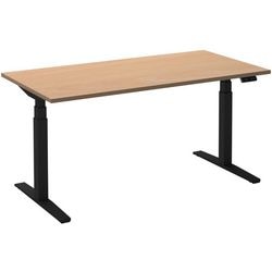 Sitz-Steh-Schreibtisch Ceha ade2plhl189q9005be Buche Melamin, Metall