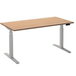 Sitz-Steh-Schreibtisch Ceha ade2plhl208q9016be Buche Melamin, Metall