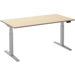 Sitz-Steh-Schreibtisch Ceha ade2plhl128q9016ah Ahorn Melamin, Metall