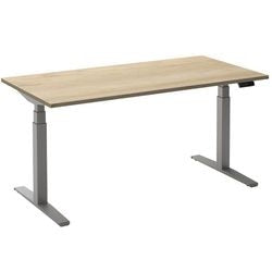 Sitz-Steh-Schreibtisch Ceha ade2plhl128q9006rew Eiche weiß Melamin, Metall