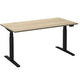Sitz-Steh-Schreibtisch Ceha ade2plhl189q9005rew Eiche weiß Melamin, Metall