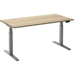 Sitz-Steh-Schreibtisch Ceha ade2plhl189q9006rew Eiche weiß Melamin, Metall
