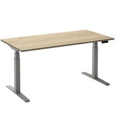 Sitz-Steh-Schreibtisch Ceha ade2plhl208q9006rew Eiche weiß Melamin, Metall