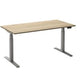 Sitz-Steh-Schreibtisch Ceha ade2plhl208q9006rew Eiche weiß Melamin, Metall
