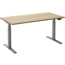 Sitz-Steh-Schreibtisch Ceha ade2plme168q9006rew Eiche weiß Melamin, Metall