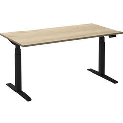 Sitz-Steh-Schreibtisch Ceha ade2plme188q9005rew Eiche weiß Melamin, Metall