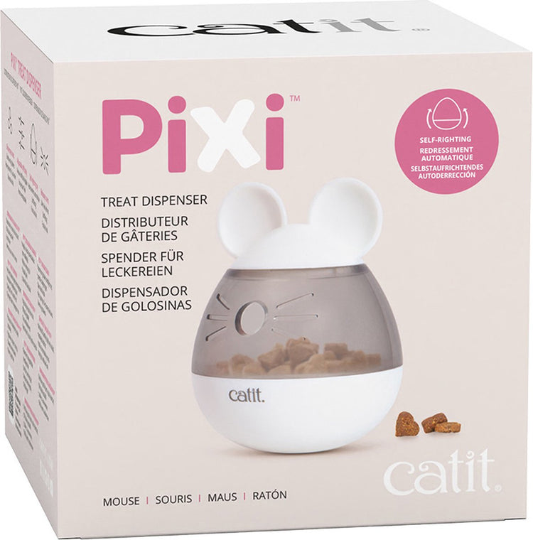 Catit - Spielzeug für Tiere - Katze - Ca Pixi Leckerlispender Maus 8x8x10cm weiß - 1St