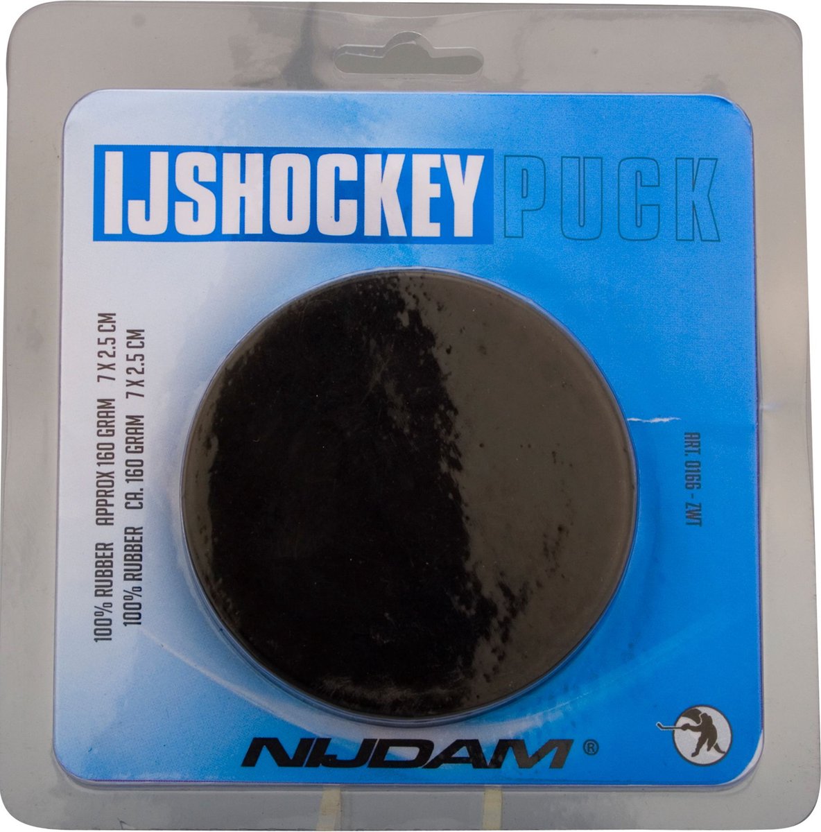 Nijdam Eishockey-Puck im Blister – Schwarz – Schwarz