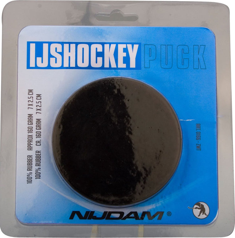 Nijdam Eishockey-Puck im Blister – Schwarz – Schwarz