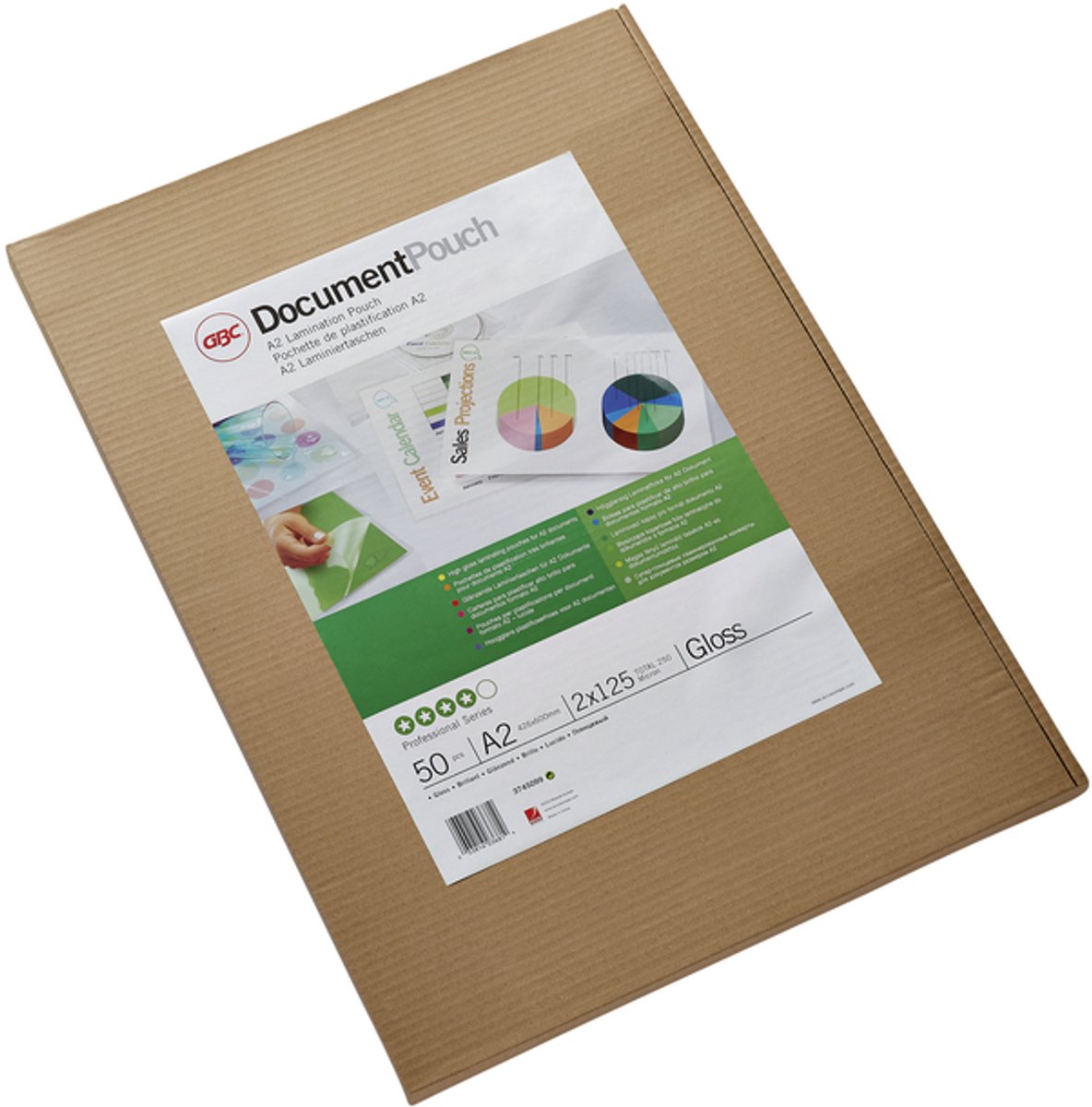 GBC-Laminierfolie – A2-Format – 2 x 125 Mikron – Packung mit 50 Stück