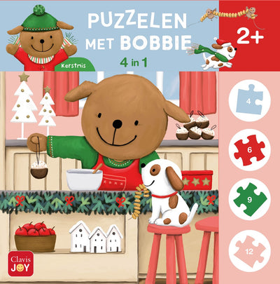 Clavis macht Rätsel mit Bobbie. 4 in 1 Puzzle Weihnachten