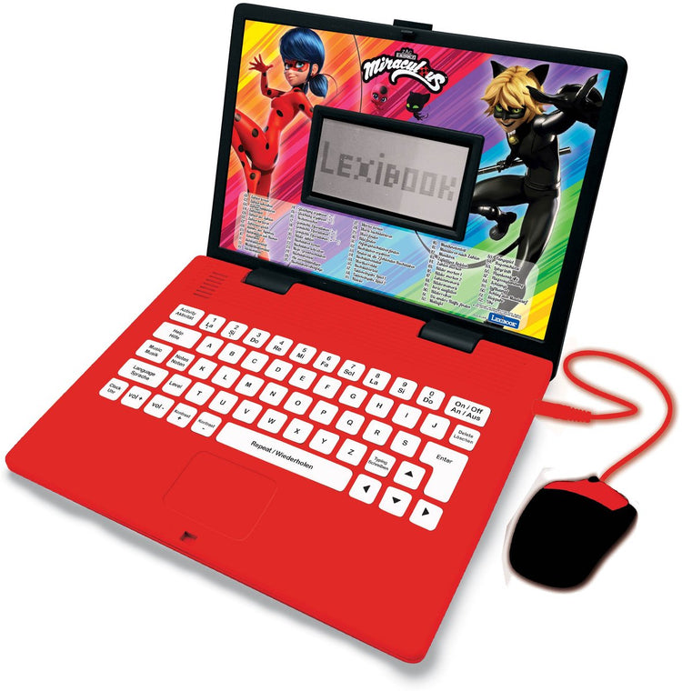Lexibook Miraculous zweisprachiger Lern-Laptop – 124 Aktivitäten (Deutsch Englisch)